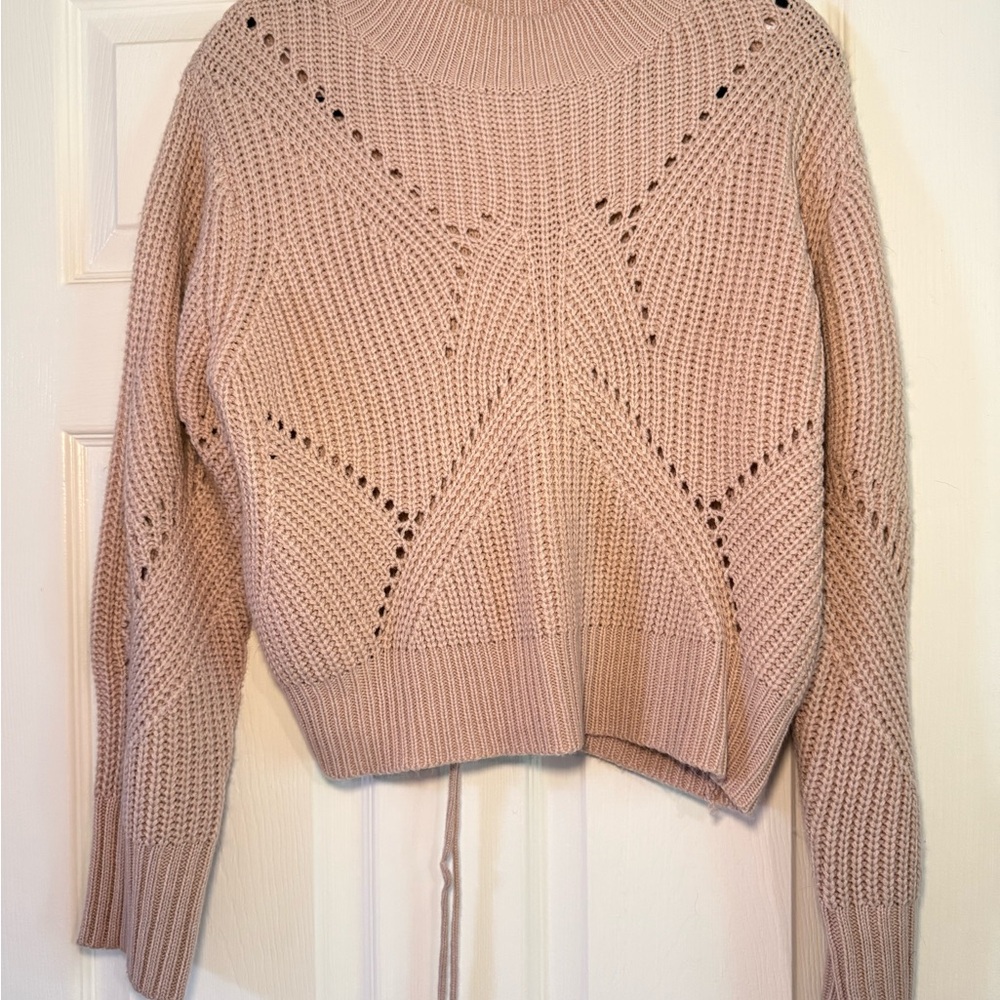 Blue Blush Sweater with Lac-down Tie in the Back